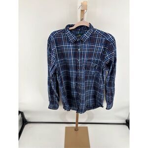 Rodd & Gunn Sports Fit Button Up Shirt Italian Fabric Plaid Long Sleeve Mens L
